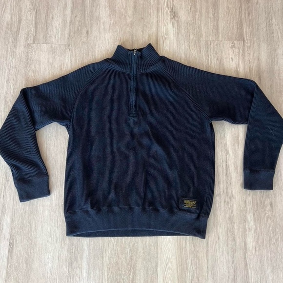 Navy Polo Ralph Lauren Knit Zip Jacket - Picture 1 of 4